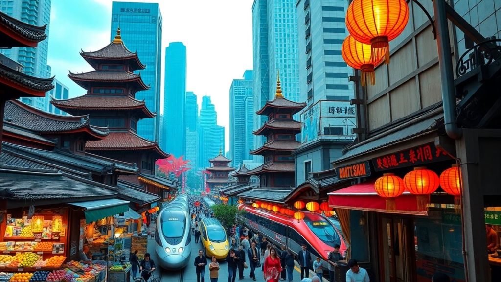 Asia: tradiții vechi și zgârie-nori moderni.